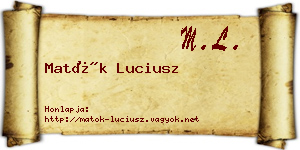 Matók Luciusz névjegykártya